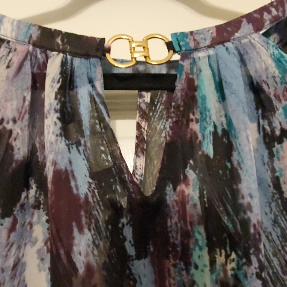 JLO PURPLE LEOPARD PRINT TOP - Picture 2 of 3